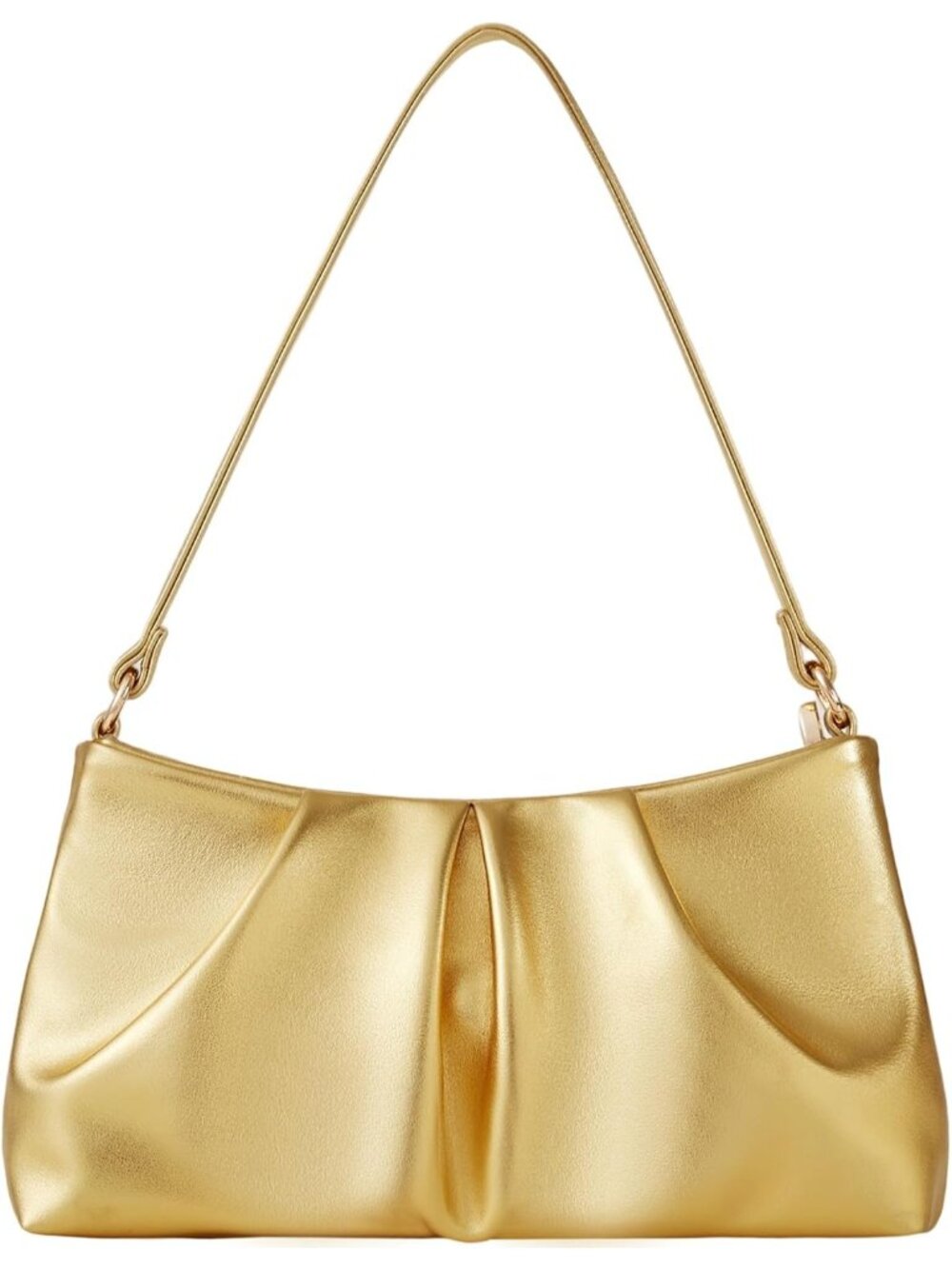 👜 Women's Gold PU Leather Sparkling Evening Shoulder Strap Clutch Purse